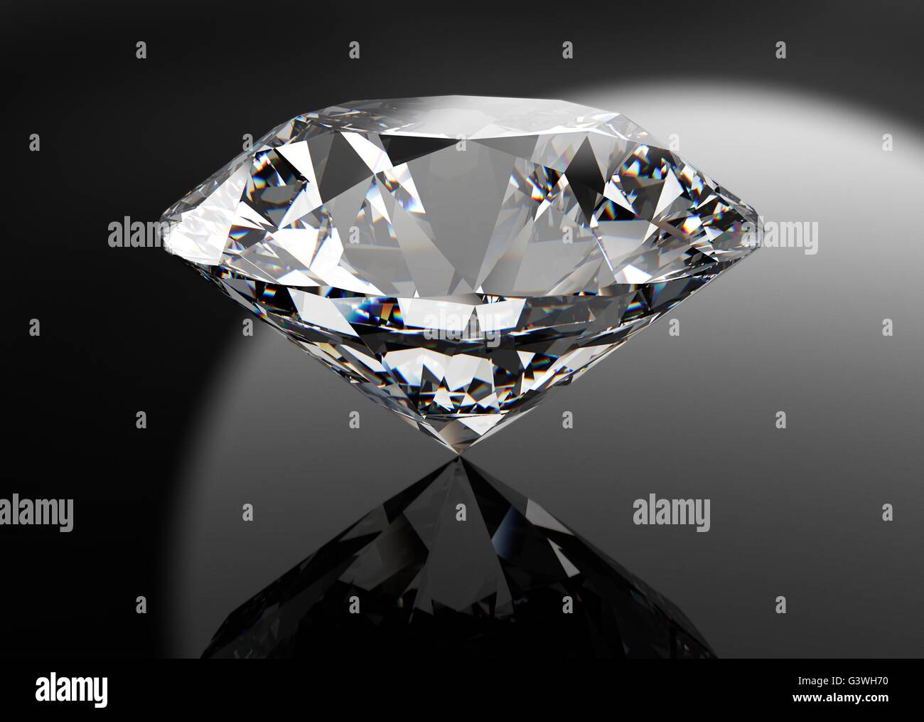 Diamant parfait isolated on black Banque D'Images