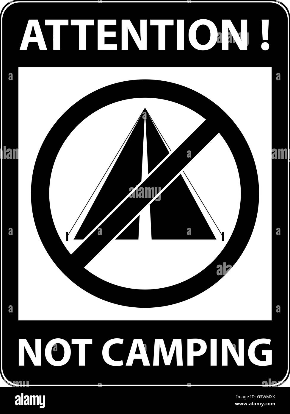 Pas de bivouac, camping interdit symbole. Vecteur. Illustration de Vecteur