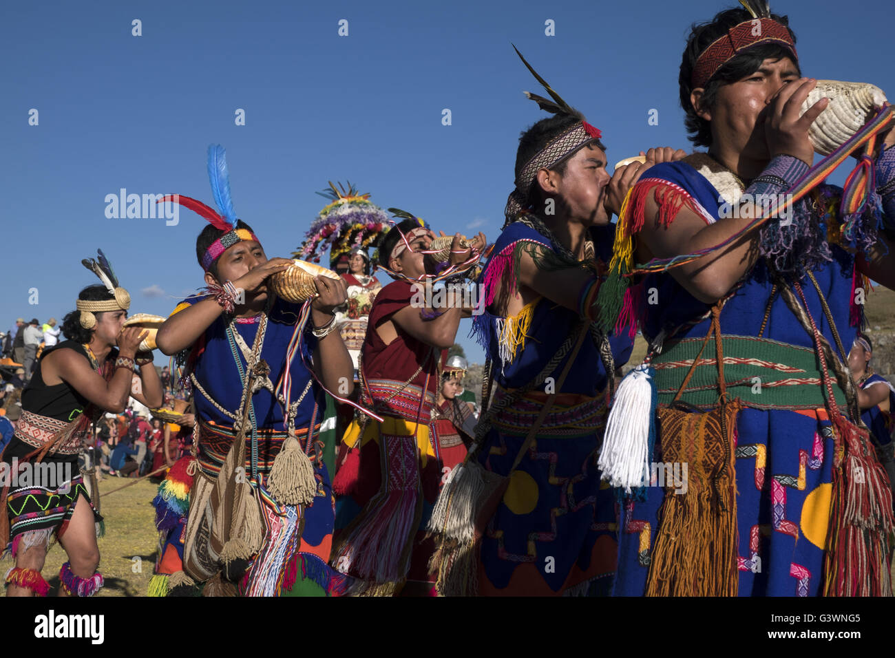 Fête dans la ville péruvienne de Cuzco d'Inti Raymi, le festival Inca du soleil. Banque D'Images
