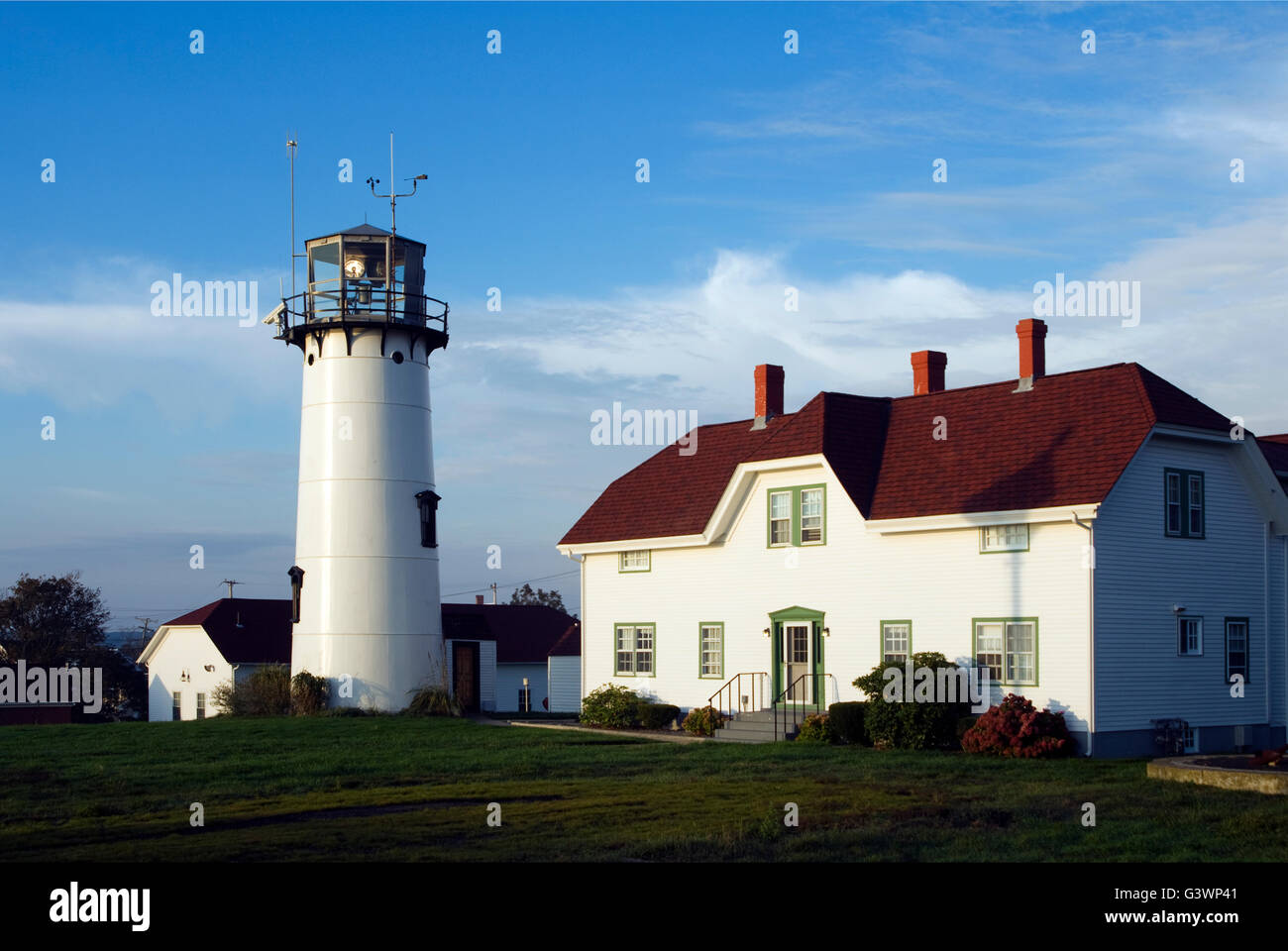 La lumière et de la Garde côtière de Chatham, Chatham, Cape Cod, Massachusetts, USA. Banque D'Images