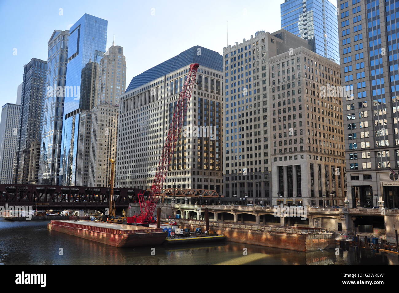 La rivière Chicago Banque D'Images