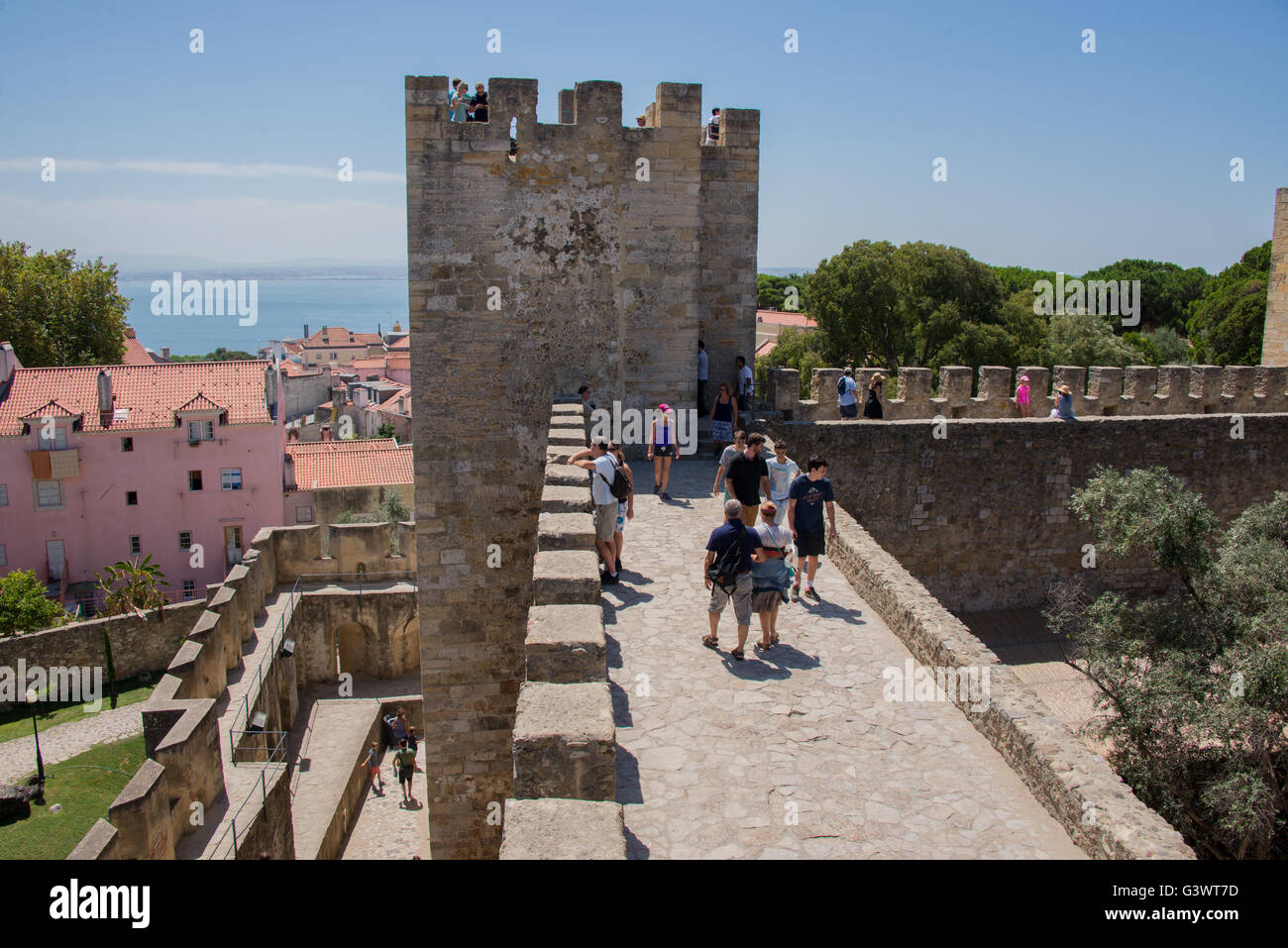 L'Europe, Portugal, Lisbonne, l'Alfama, le château Sao Jorge Banque D'Images