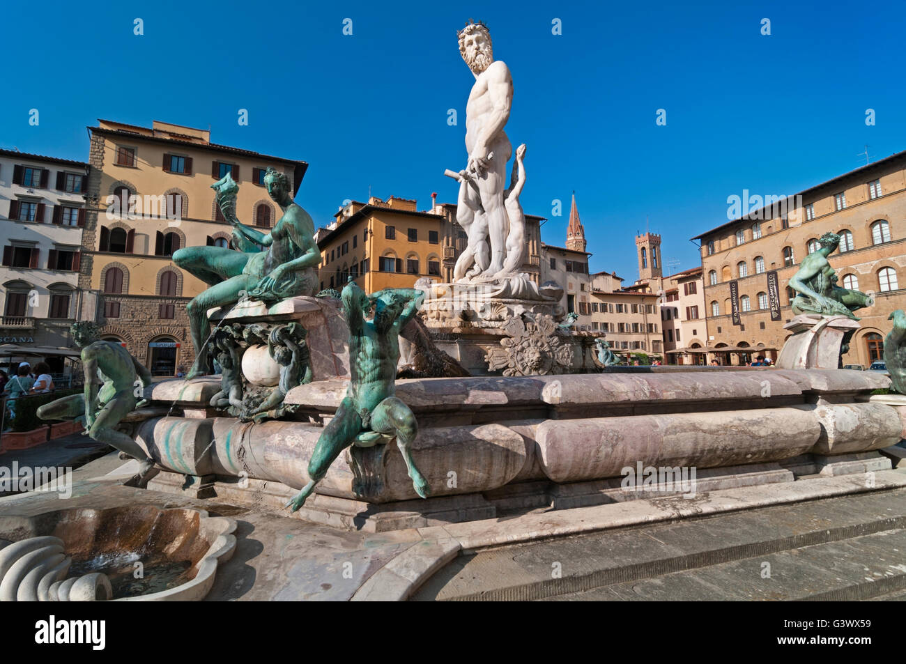 Fontaine de Neptune Florence Toscane Italie Banque D'Images