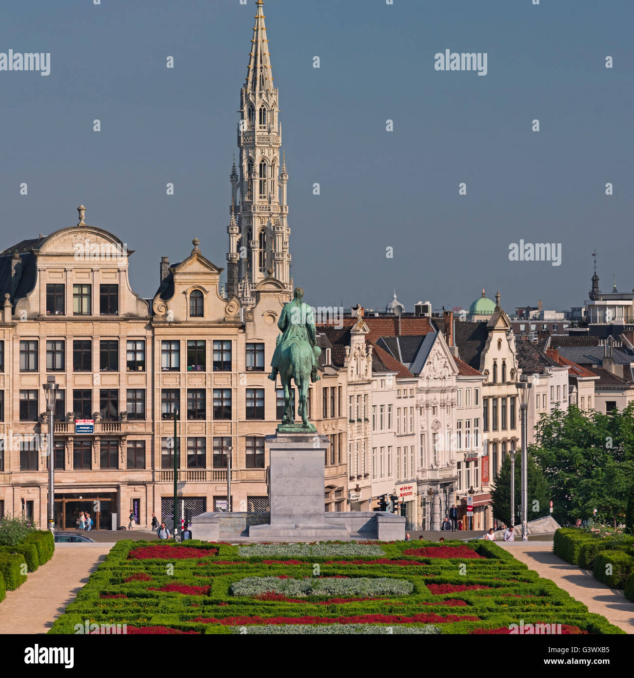 Vue sur la ville Mont des Arts Bruxelles Belgique Banque D'Images