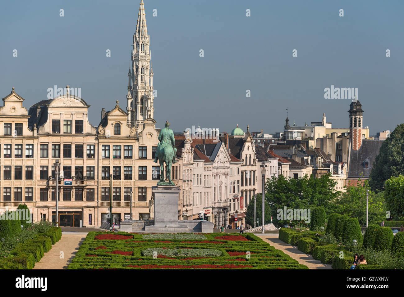 Vue sur la ville Mont des Arts Bruxelles Belgique Banque D'Images