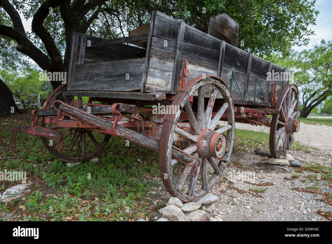 Texas au ranch wagon Banque D'Images