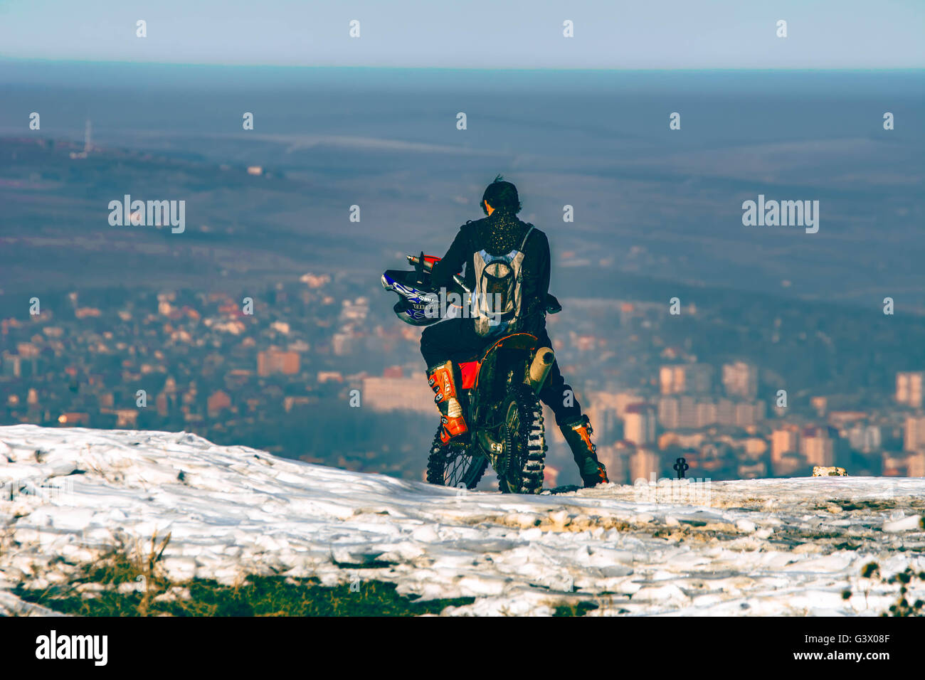 Les motards sur le bord Banque D'Images