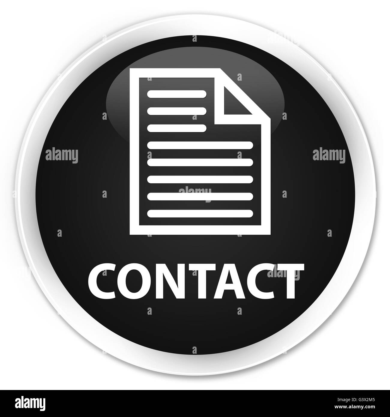 Contact (icône de page) isolé sur le bouton rond noir premium abstract illustration Banque D'Images