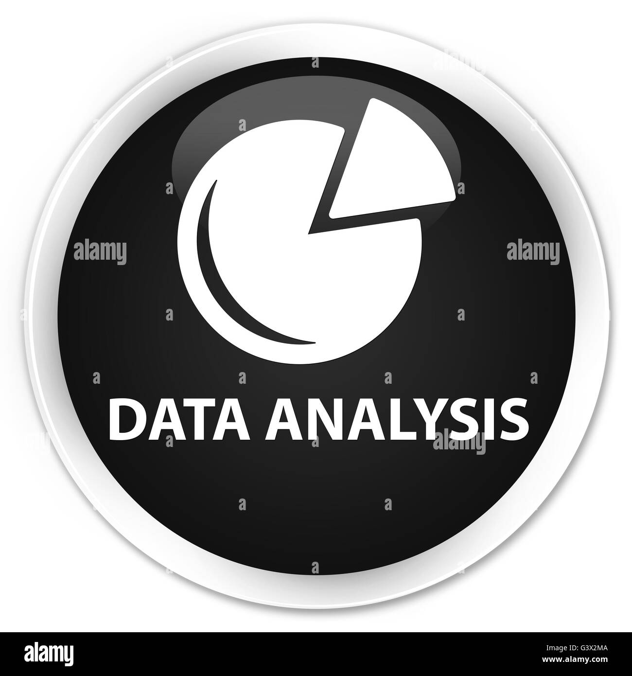 L'analyse des données (symbole graphique) isolé sur le bouton rond noir premium abstract illustration Banque D'Images