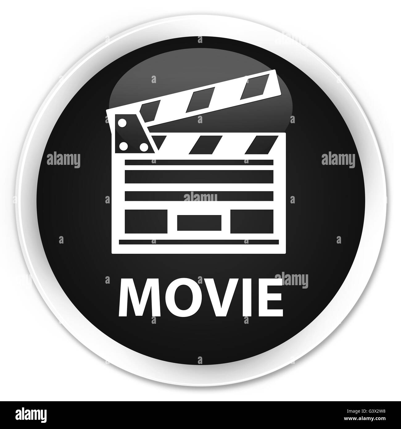 Cinéma (film) l'icône clip isolé sur le bouton rond noir premium abstract illustration Banque D'Images