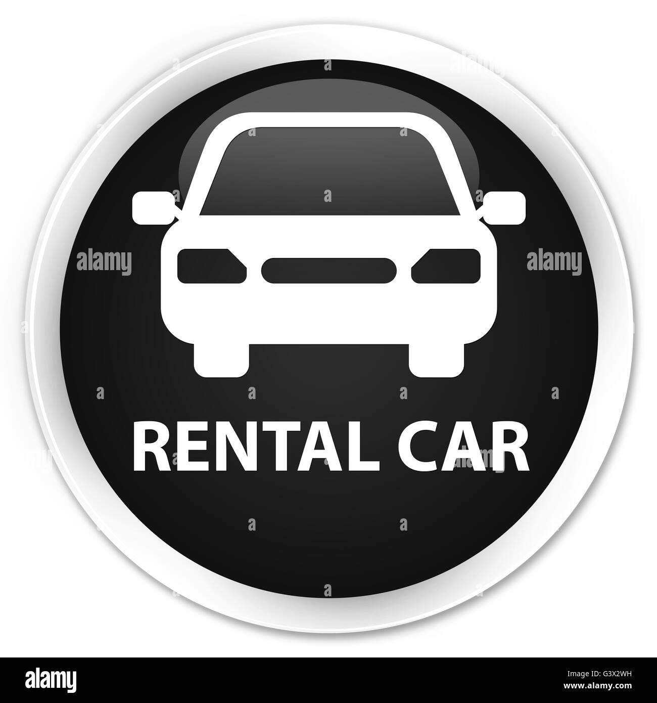 Location de voiture isolé sur le bouton rond noir premium abstract illustration Banque D'Images