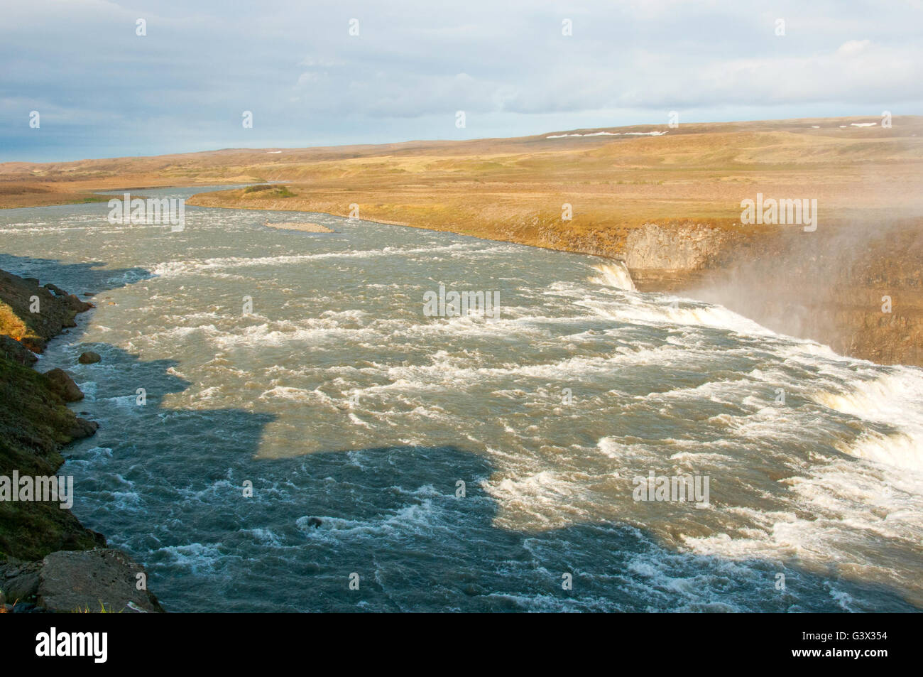 Cascade de Gullfoss Islande Hvítá Haukadalur Banque D'Images