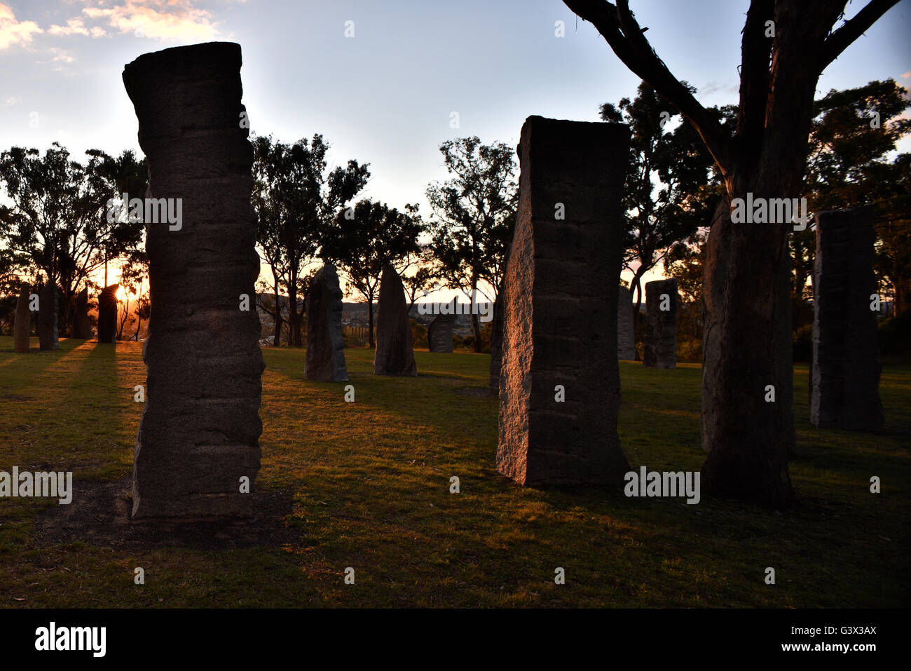 Pierres à Glen Innes en Nouvelle Angleterre Nouvelle Galles du Sud en Australie, monument de pionniers celtes précoce Banque D'Images