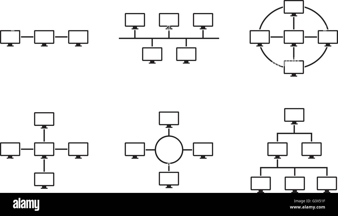 Topologie de réseau connexion Internet vector illustration Illustration de Vecteur