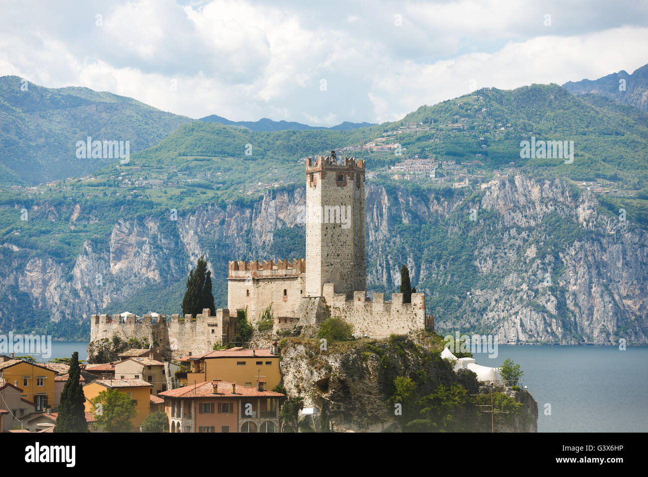 Le Château de Scaligero, célèbre monument de la Lac de Garde à Malcesine, Italie Banque D'Images