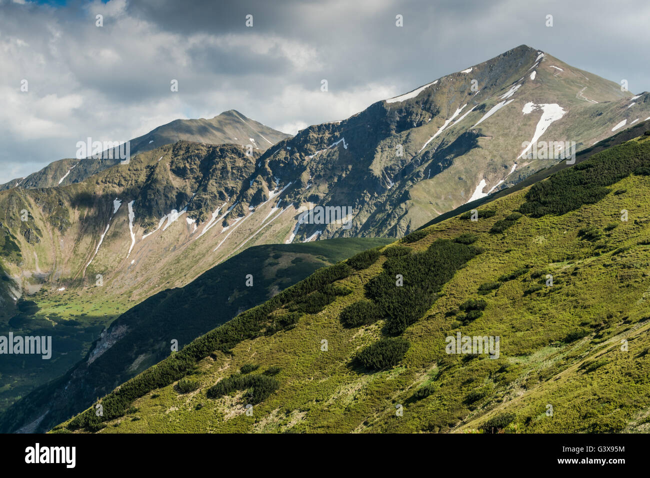 Vue panoramique sur les montagnes de crête élevée dans le parc national de Tatra Banque D'Images
