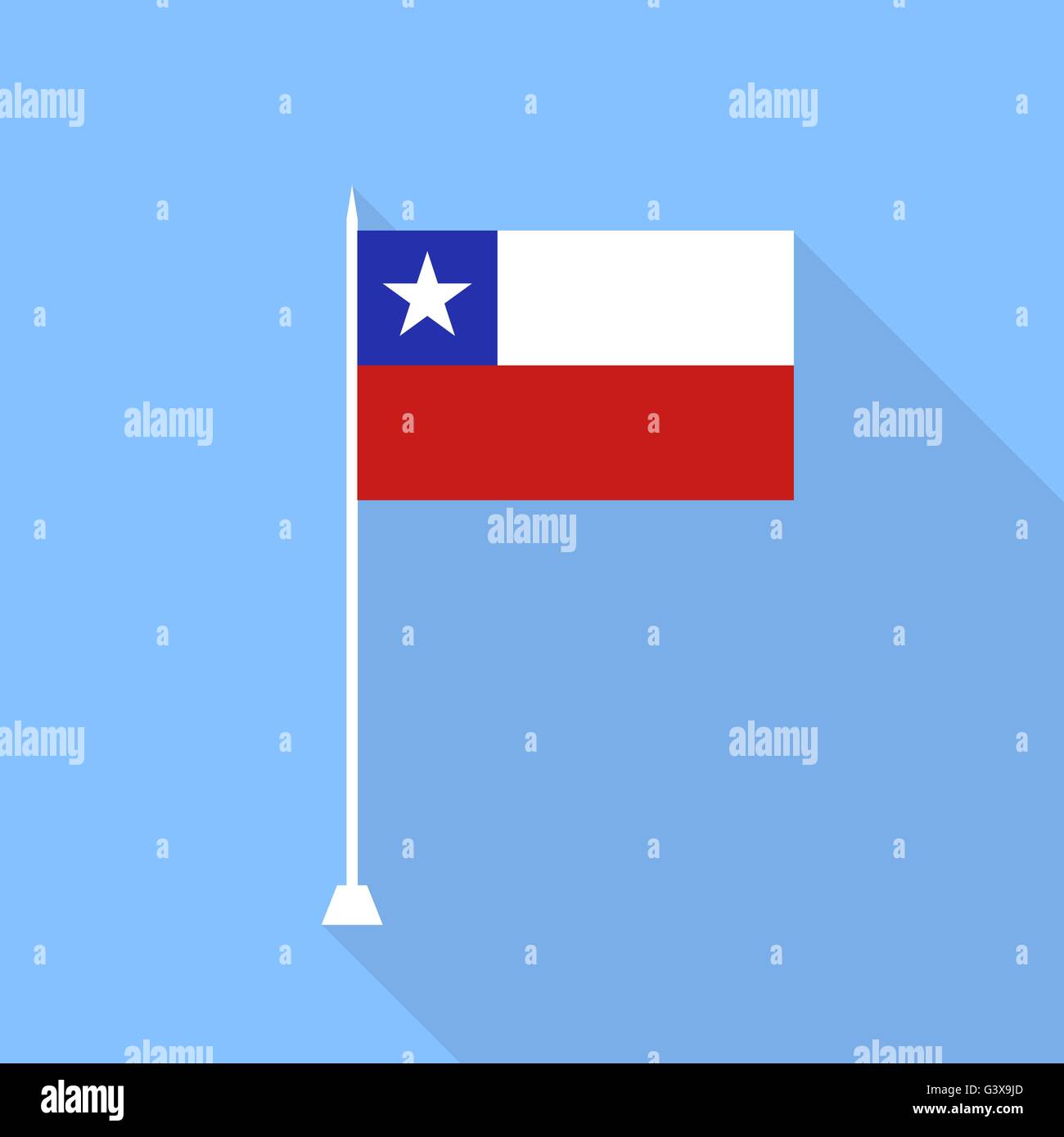 Drapeau du Chili. Vector illustration . Illustration de Vecteur