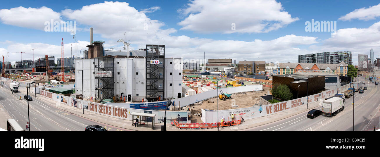 Battersea Power Station Panorama Développement Banque D'Images