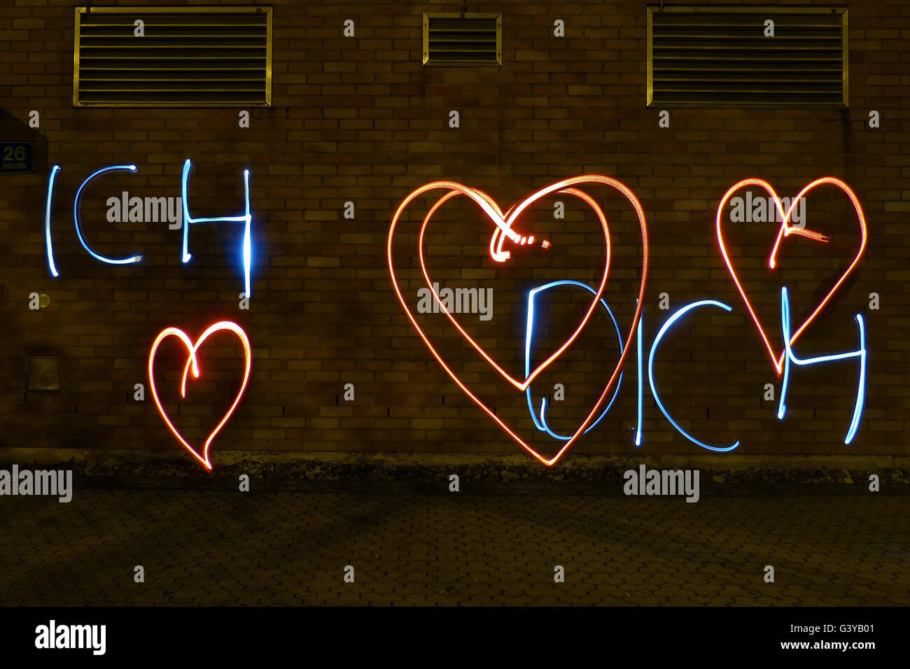 Declaration D Amour Avec La Lumiere Photo Stock Alamy