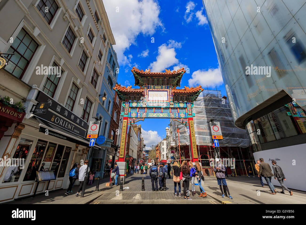 Londres, 17 avril : la célèbre China town on APR 17, 2016 à Londres Banque D'Images