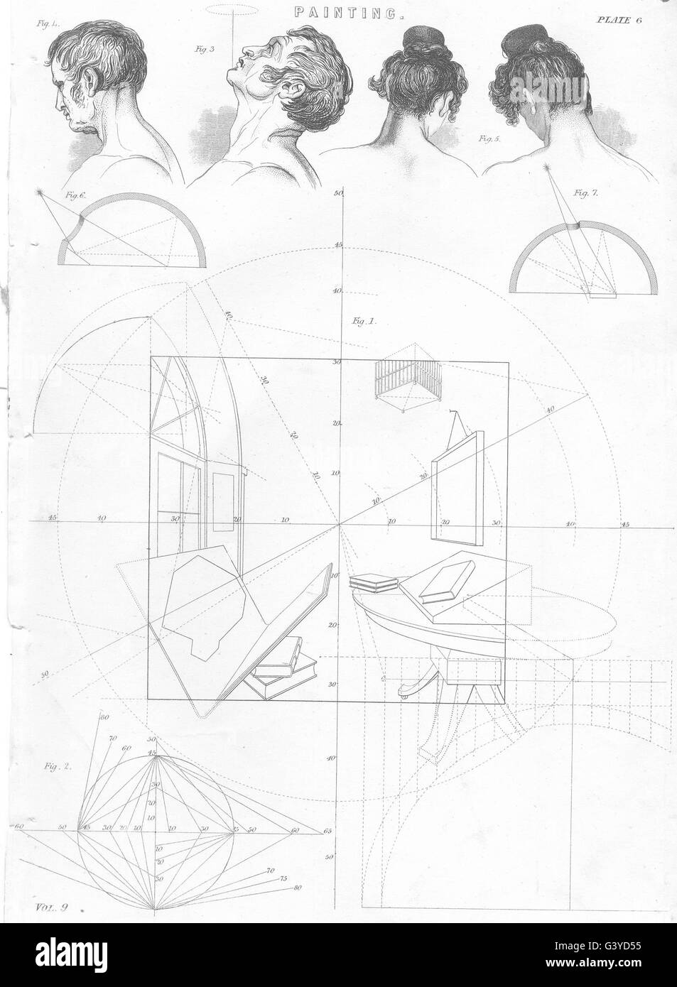 Anatomie : la peinture (3) , ancien 1800 Banque D'Images