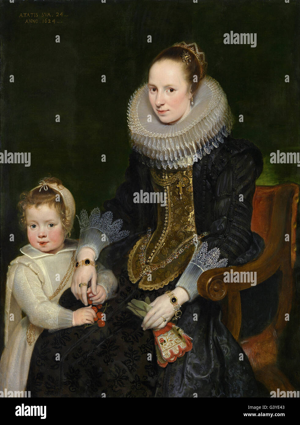 Cornelis De Vos, - la mère et l'enfant Banque D'Images