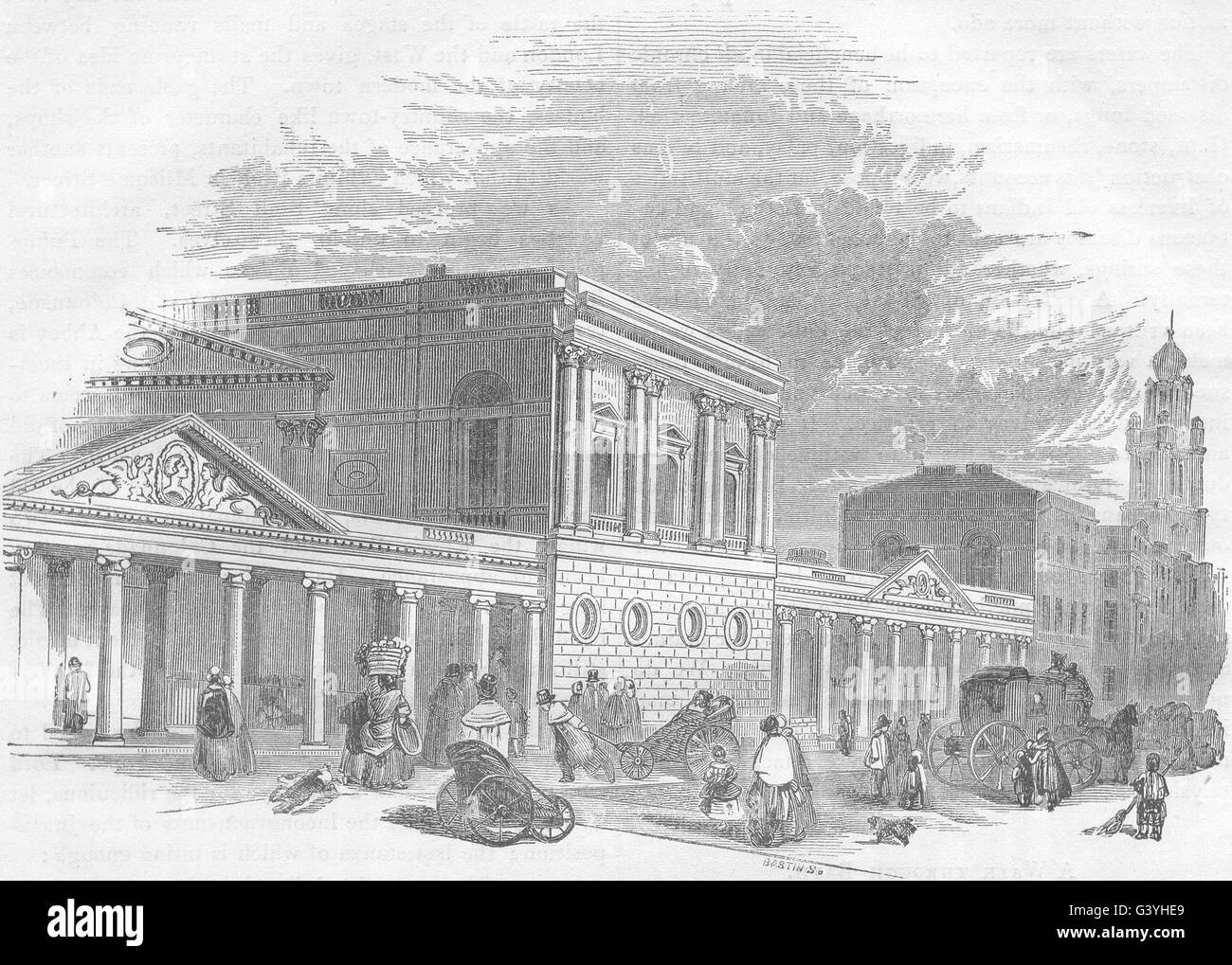 Le Somerset : baignoire : baignoire du roi et Pump-Room, antique print 1850 Banque D'Images