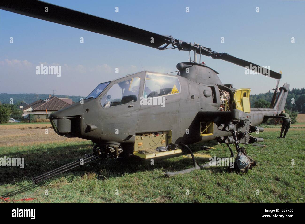 L'hélicoptère d'attaque antichar de l'armée américaine 'Cobra' lors des exercices de l'OTAN en Allemagne Banque D'Images