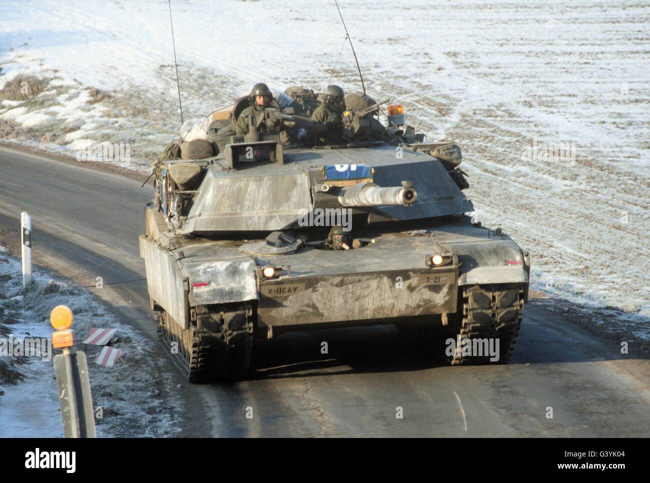 US Army, réservoirs M '1' Abram lors des exercices de l'OTAN en Allemagne Banque D'Images