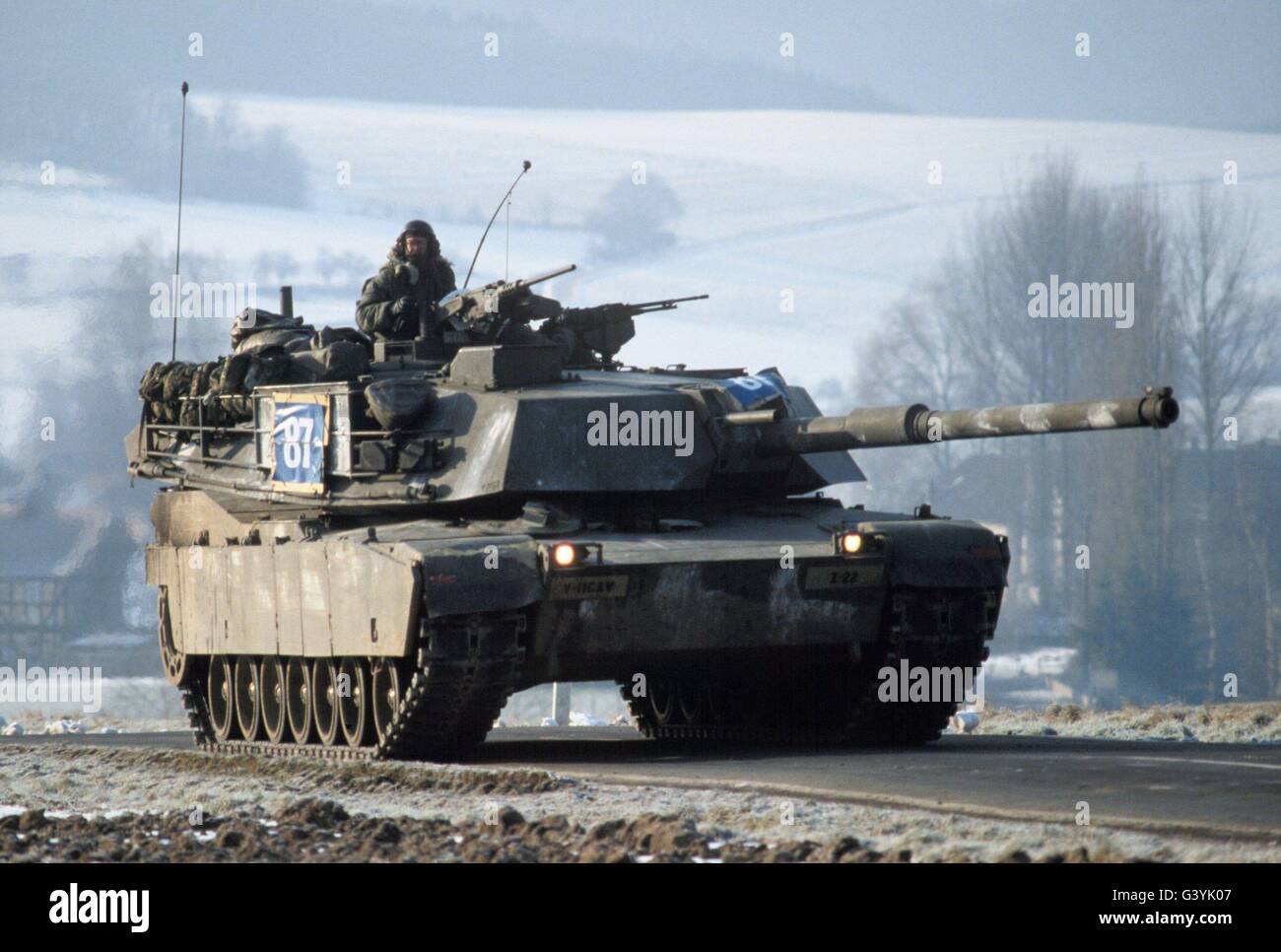 US Army, réservoirs M '1' Abram lors des exercices de l'OTAN en Allemagne Banque D'Images