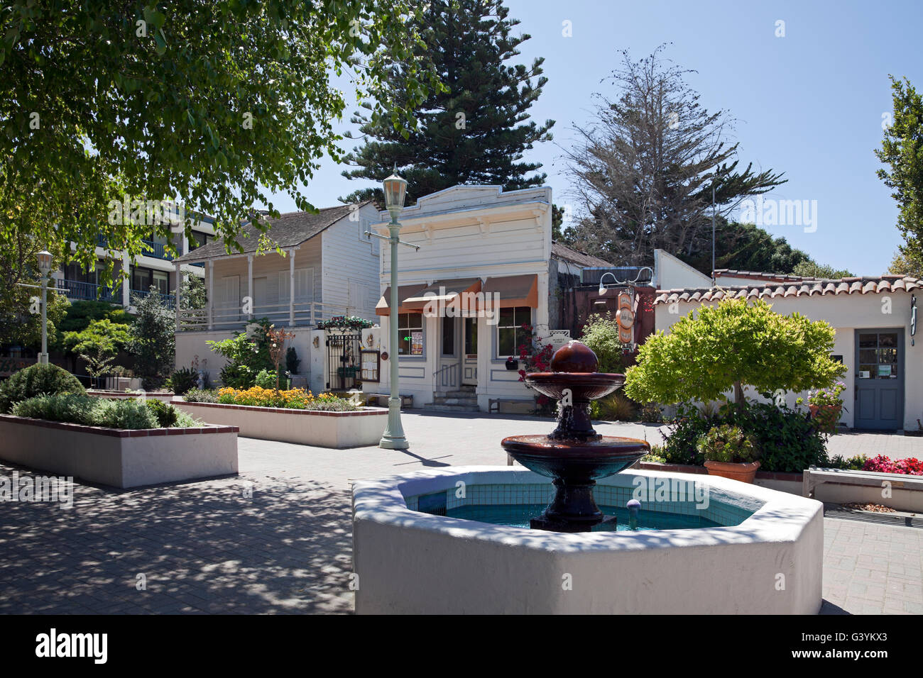 Ancien préservé, devantures de parc historique d'état de Monterey, Monterey, Californie. Banque D'Images