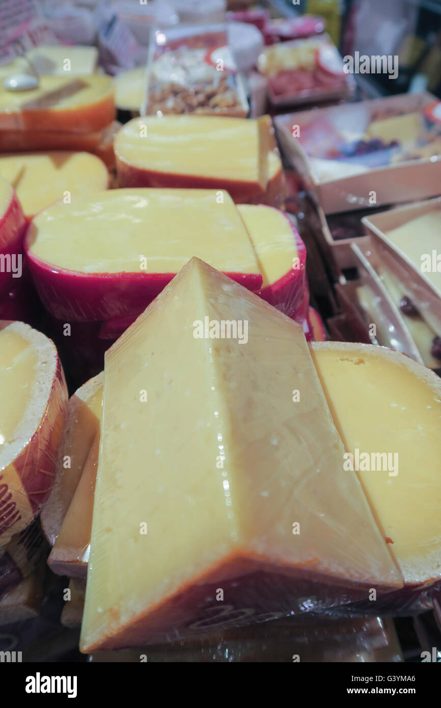 Vitrine de fromages, Marché, Grand Central Terminal, NEW YORK, USA Banque D'Images