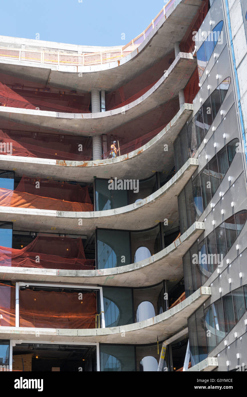 Bâtiment Zaha Hadid en construction, High Line, NYC, USA 2016 Banque D'Images