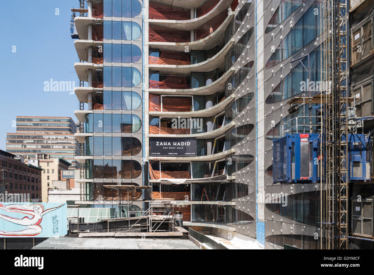 Zaha Hadid Building en construction , The High Line, NYC, USA 2016 Banque D'Images