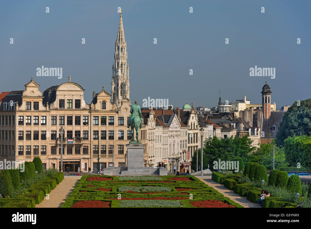 Vue sur la ville Mont des Arts Bruxelles Belgique Banque D'Images