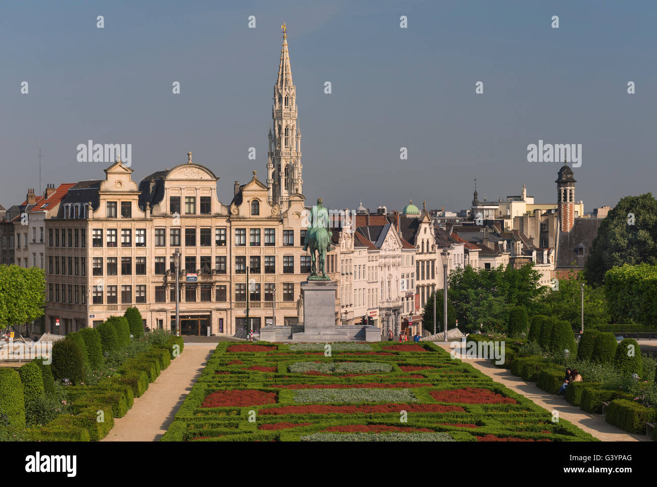 Vue sur la ville Mont des Arts Bruxelles Belgique Banque D'Images