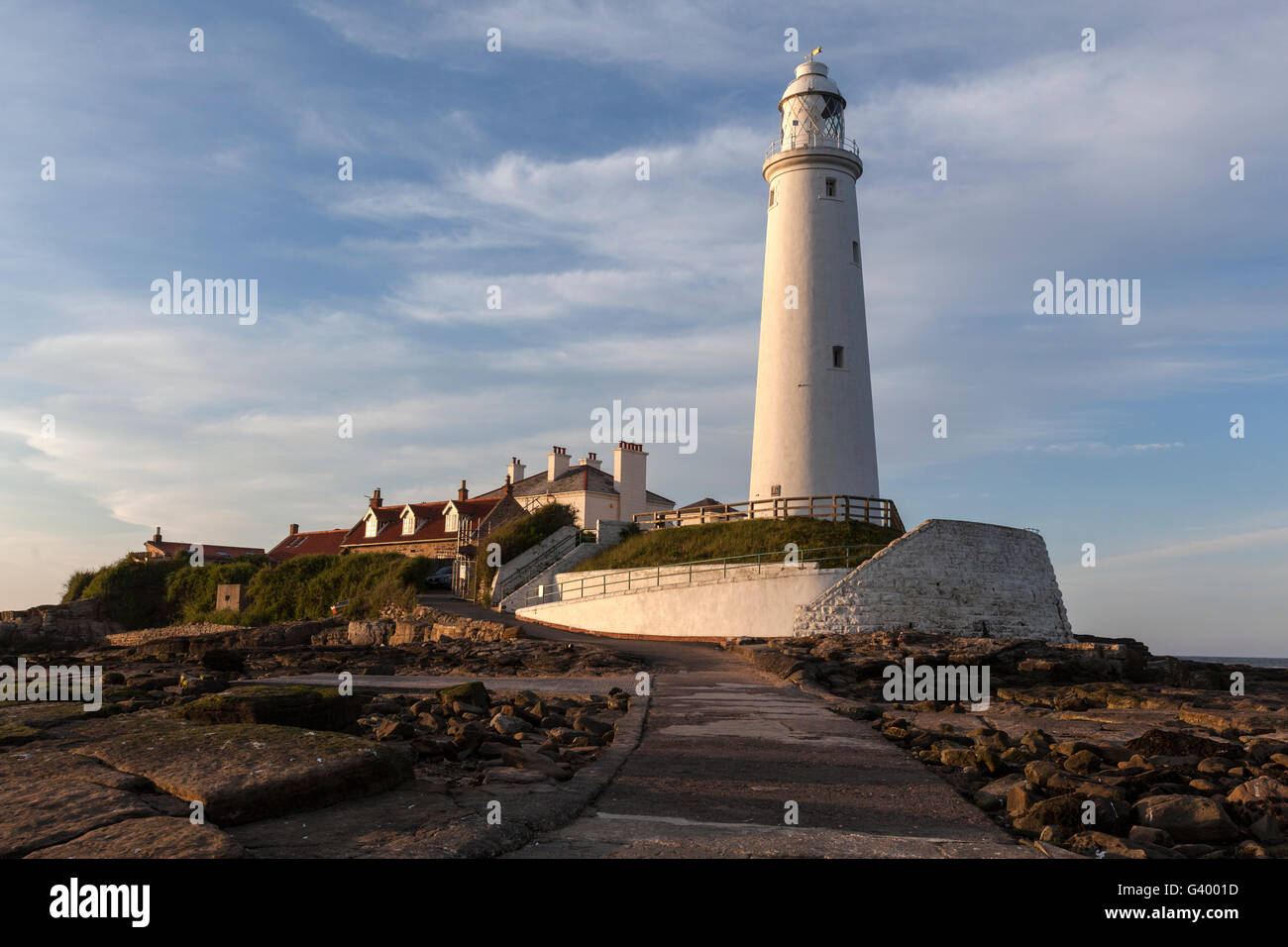 Le phare de Sainte Marie à St Mary's Island, Tyne and Wear, England, UK Banque D'Images