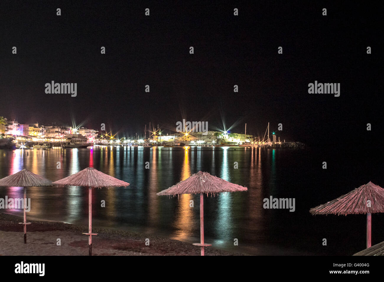 La vie nocturne de Hersonissos, Crète Banque D'Images