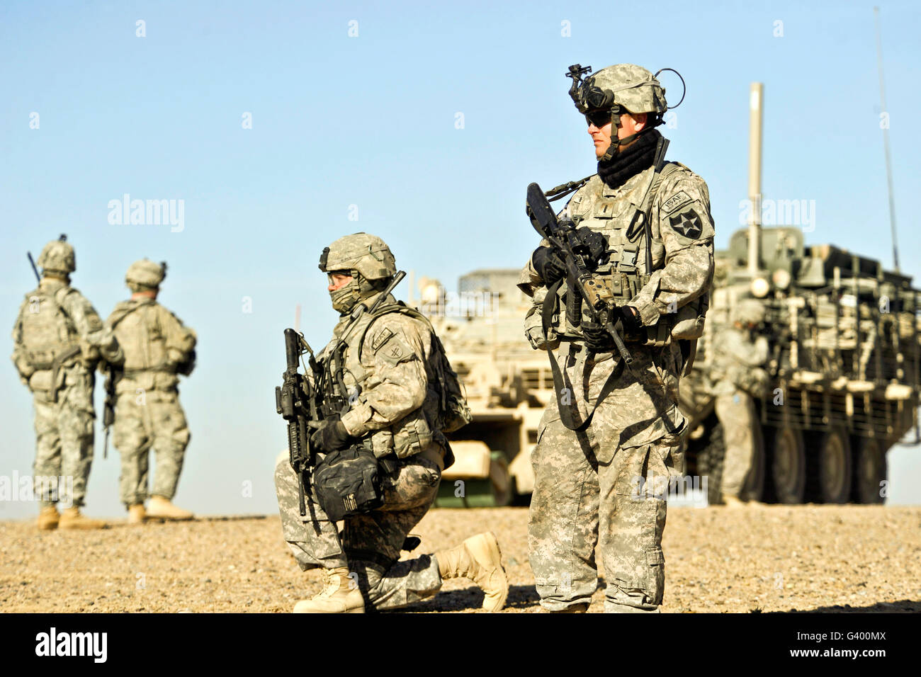 Des soldats américains effectuer une patrouille de combat dans la province de Helmand, en Afghanistan. Banque D'Images