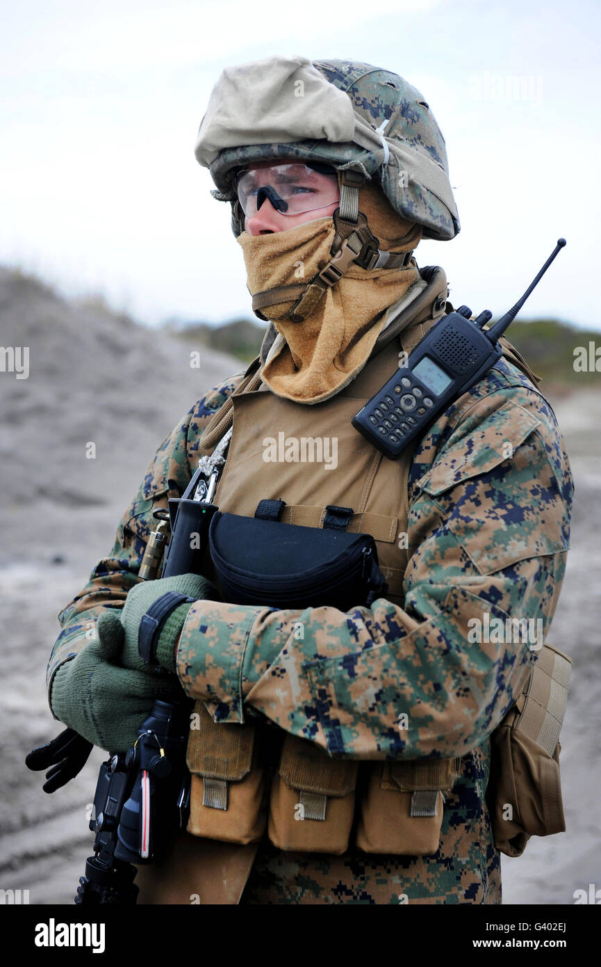 U.S. Marine fournit la sécurité. Banque D'Images