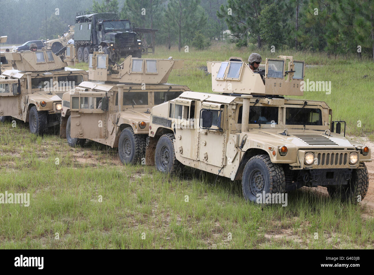 Les Marines américains se rendent à Fort Stewart de Hinesville, Georgia. Banque D'Images