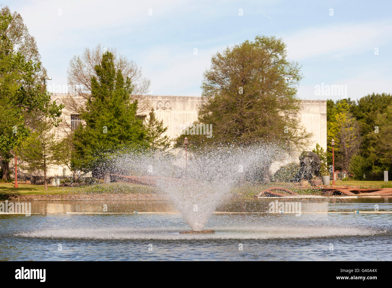 Fontaine à l'Fair Park, Dallas, Texas Banque D'Images