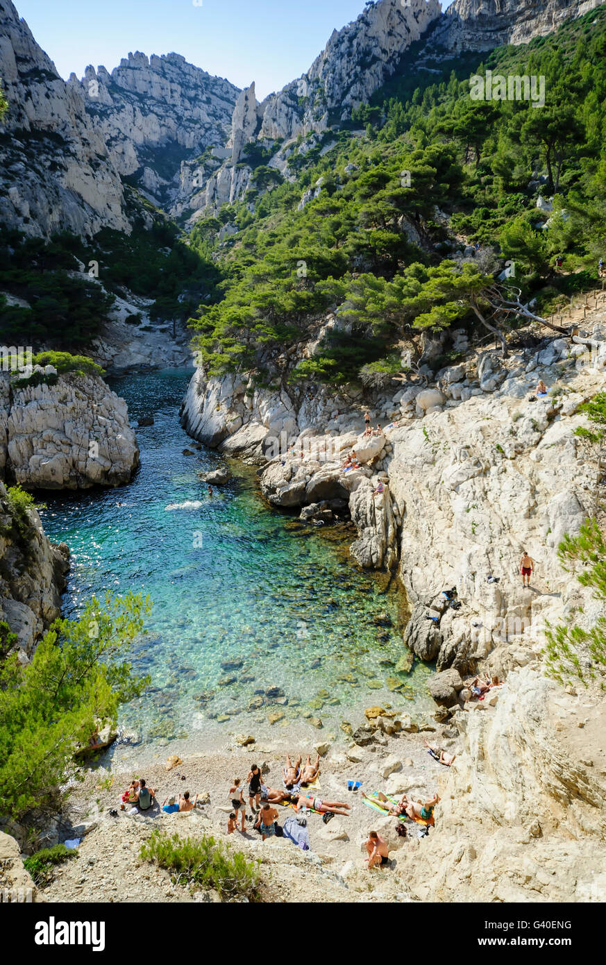 Plage Cachée Dans La Calanque De Sugiton Situé Entre