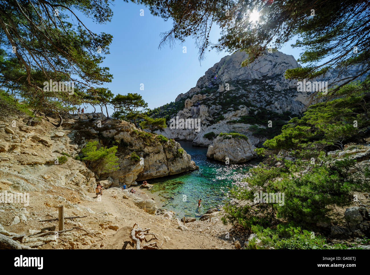 Plage Cachée Dans La Calanque De Sugiton Situé Entre