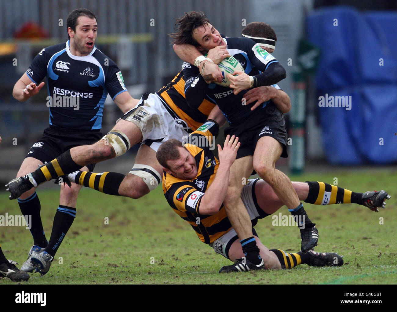 Rugby Union - Heineken Cup - Pool 6 - Glasgow Warriors v London Wasps - Firhill Arena Banque D'Images