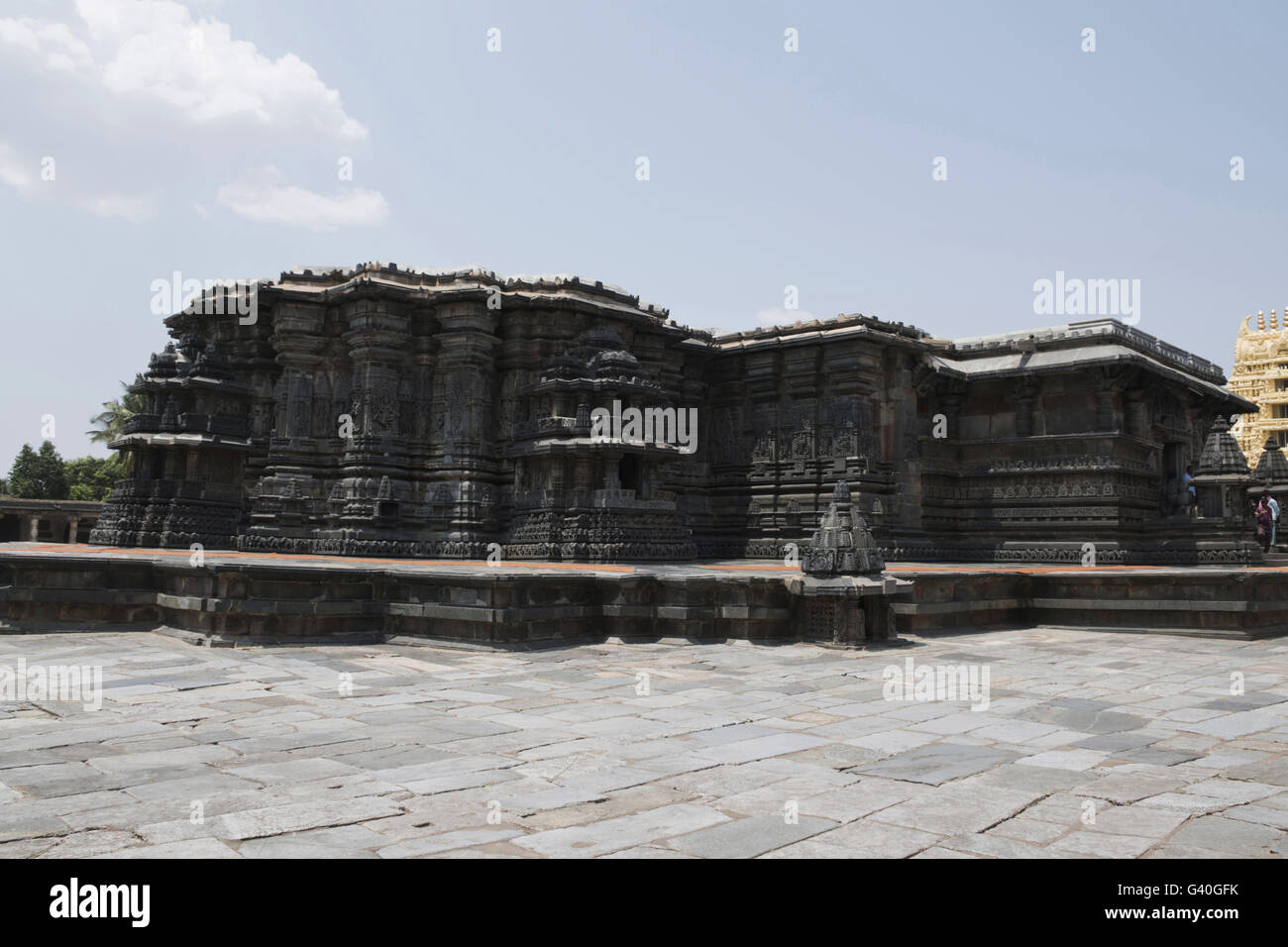 Chennakesava temple, Belur, Karnataka, Inde. Vue depuis le sud-ouest. Banque D'Images