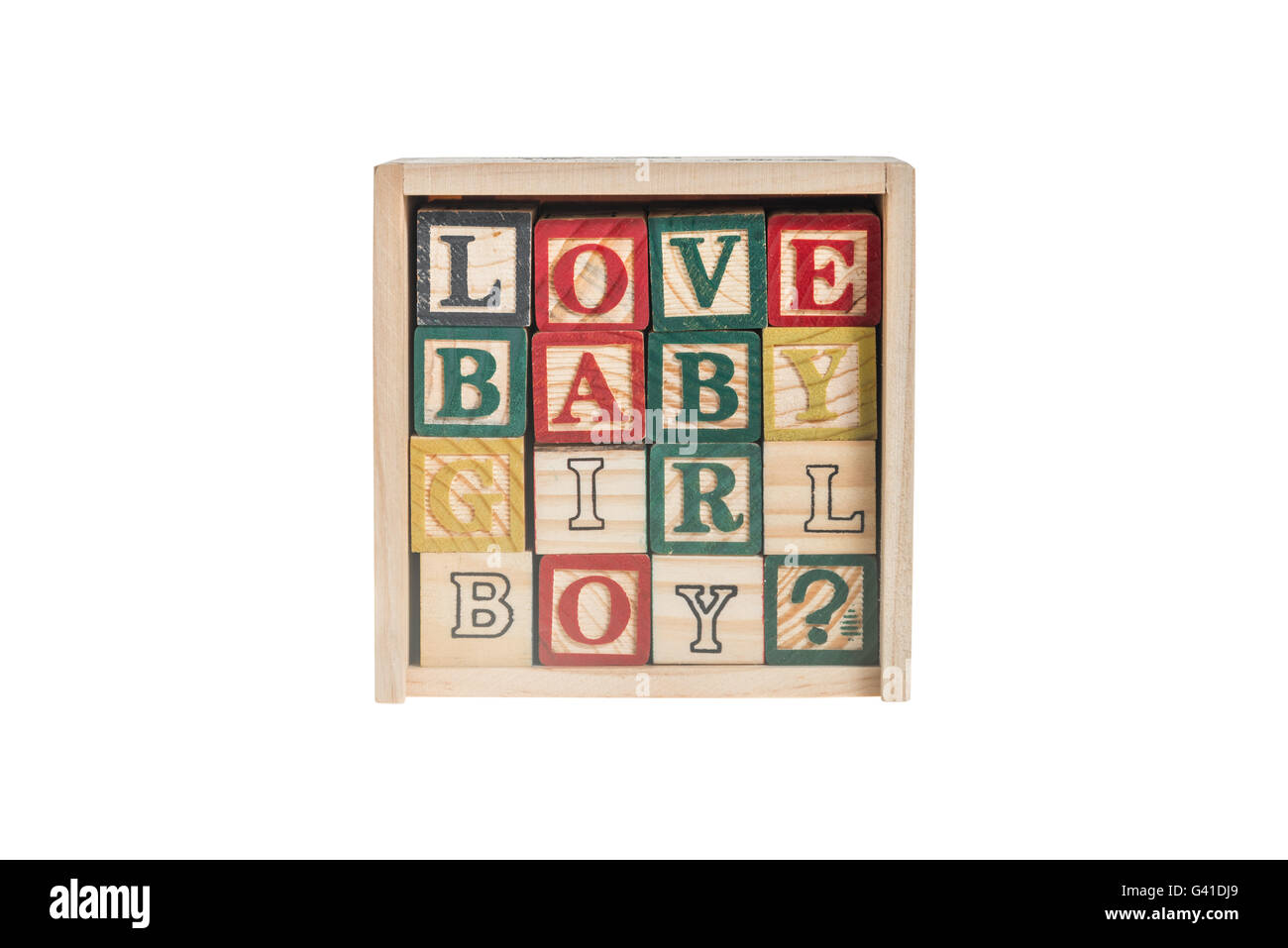 Alphabet en bois,blocs cubes jouet en bois Banque D'Images