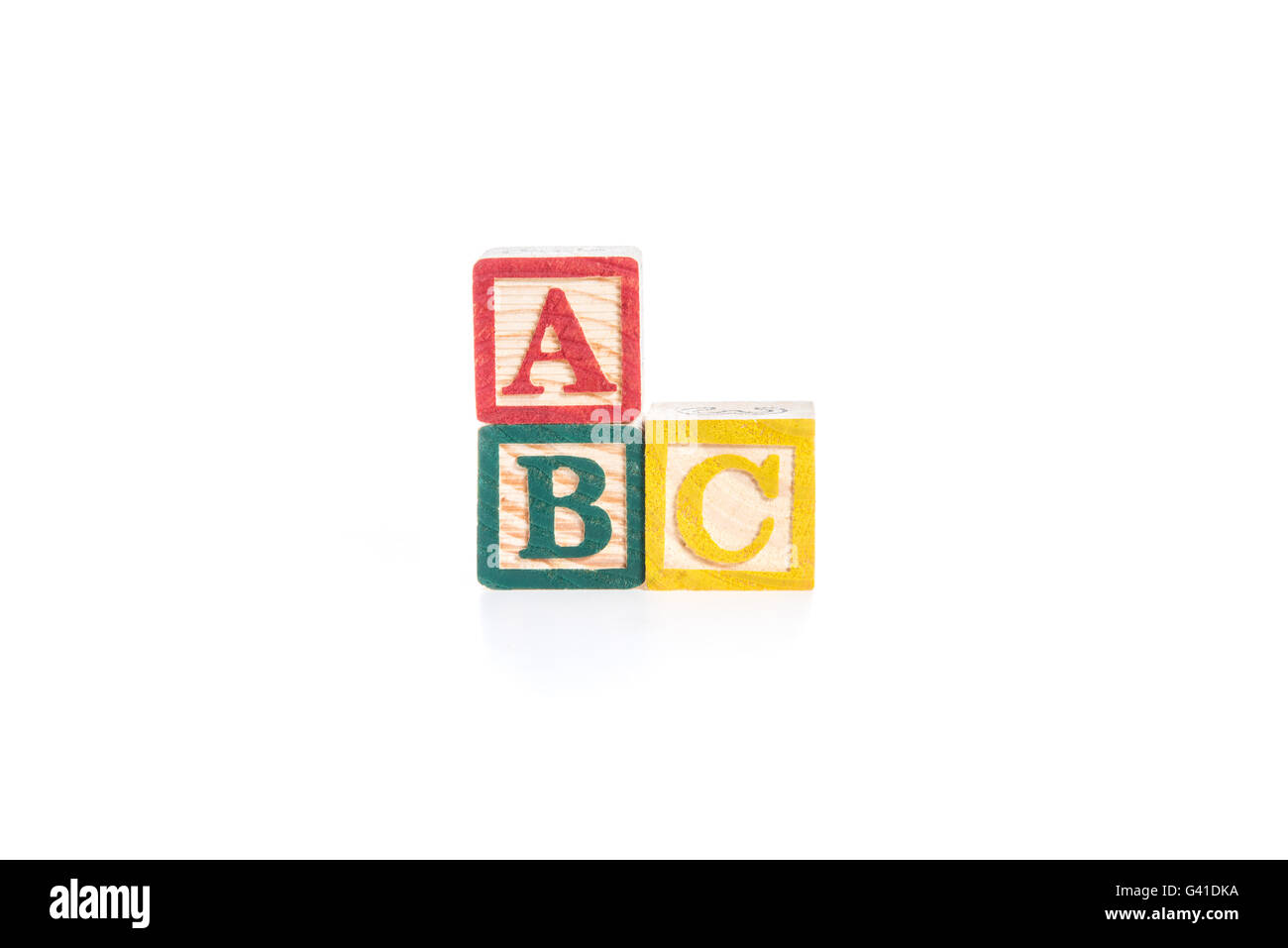 Photo d'un alphabet blocks spelling ABC isoler sur fond blanc Banque D'Images