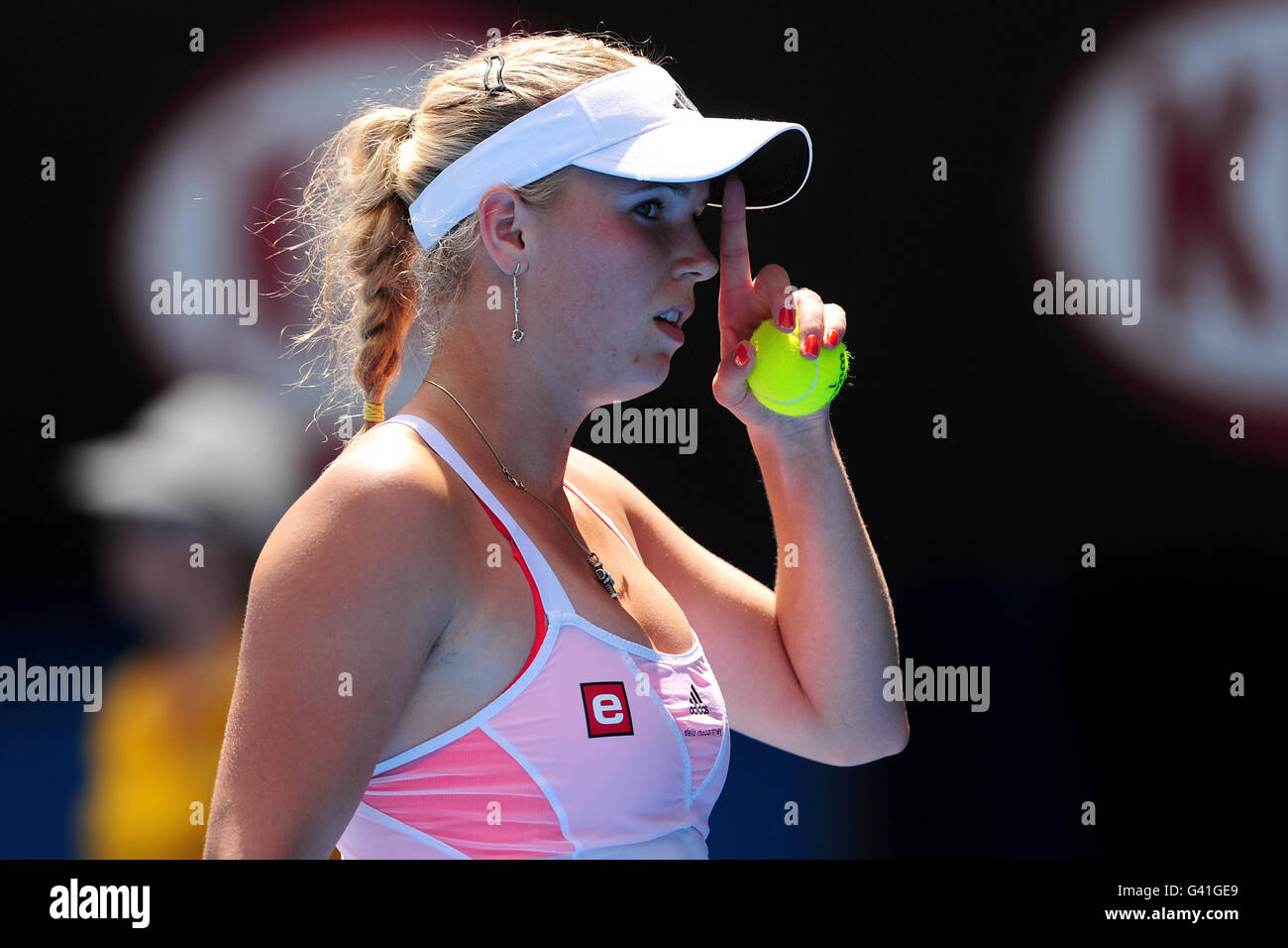 Tennis - 2011 Open d'Australie - 11 jours - Melbourne Park. Caroline Wozniacki, Danemark Banque D'Images