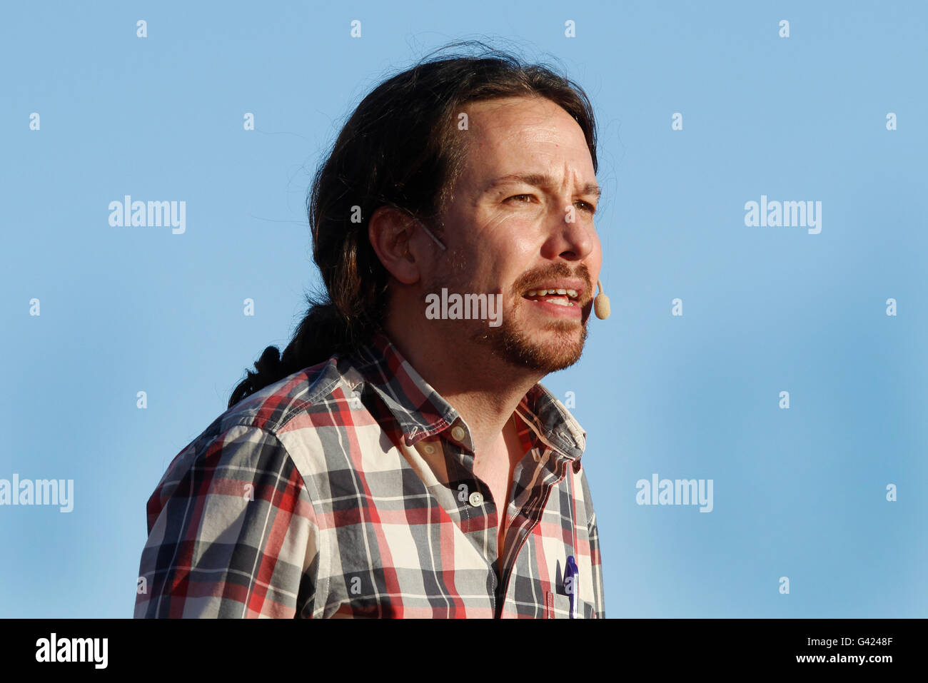 Palma de Mallorca, Espagne. 16 Juin, 2016. Pablo Iglesias , chef de Podemos. Dans le rassemblement politique à Palma de Majorque. Mafalda Alamy Live News Banque D'Images